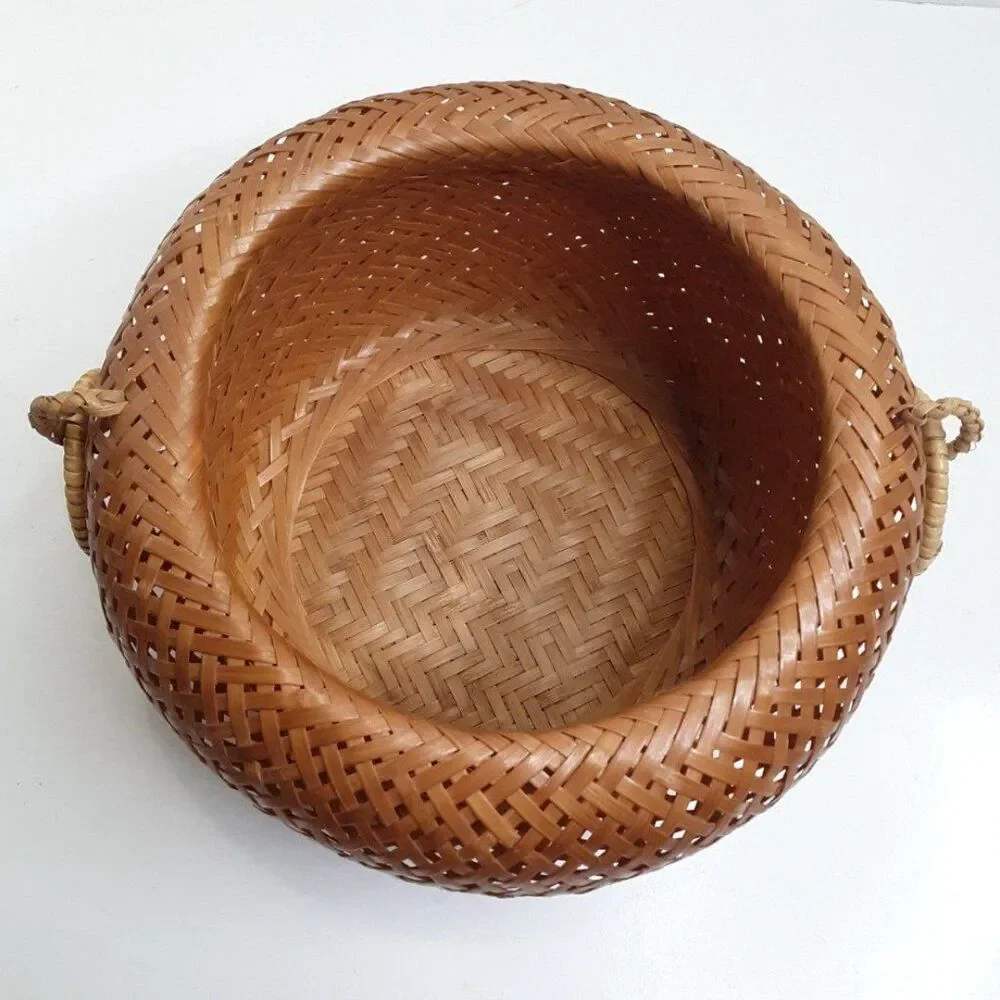 Bohemian Vintage Circle Woven Boho Basket/ Plant Stand